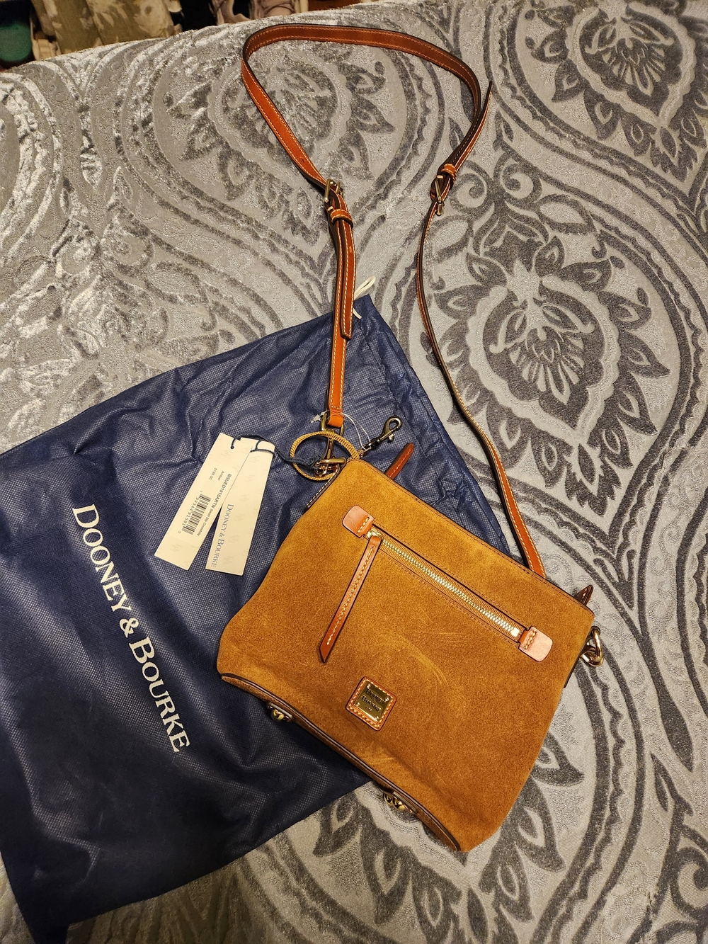 Dooney & Bourke Tan Suede Crossbody Bag